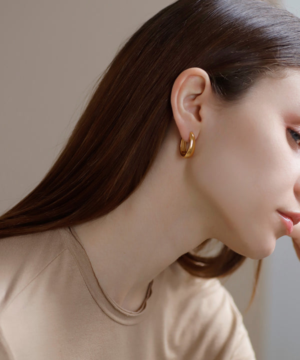 Volume Metal Hoop Earrings [Surgical Stainless Steel] [Basic]