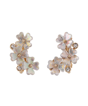 ビジュー×オーロラフラワーイヤリング