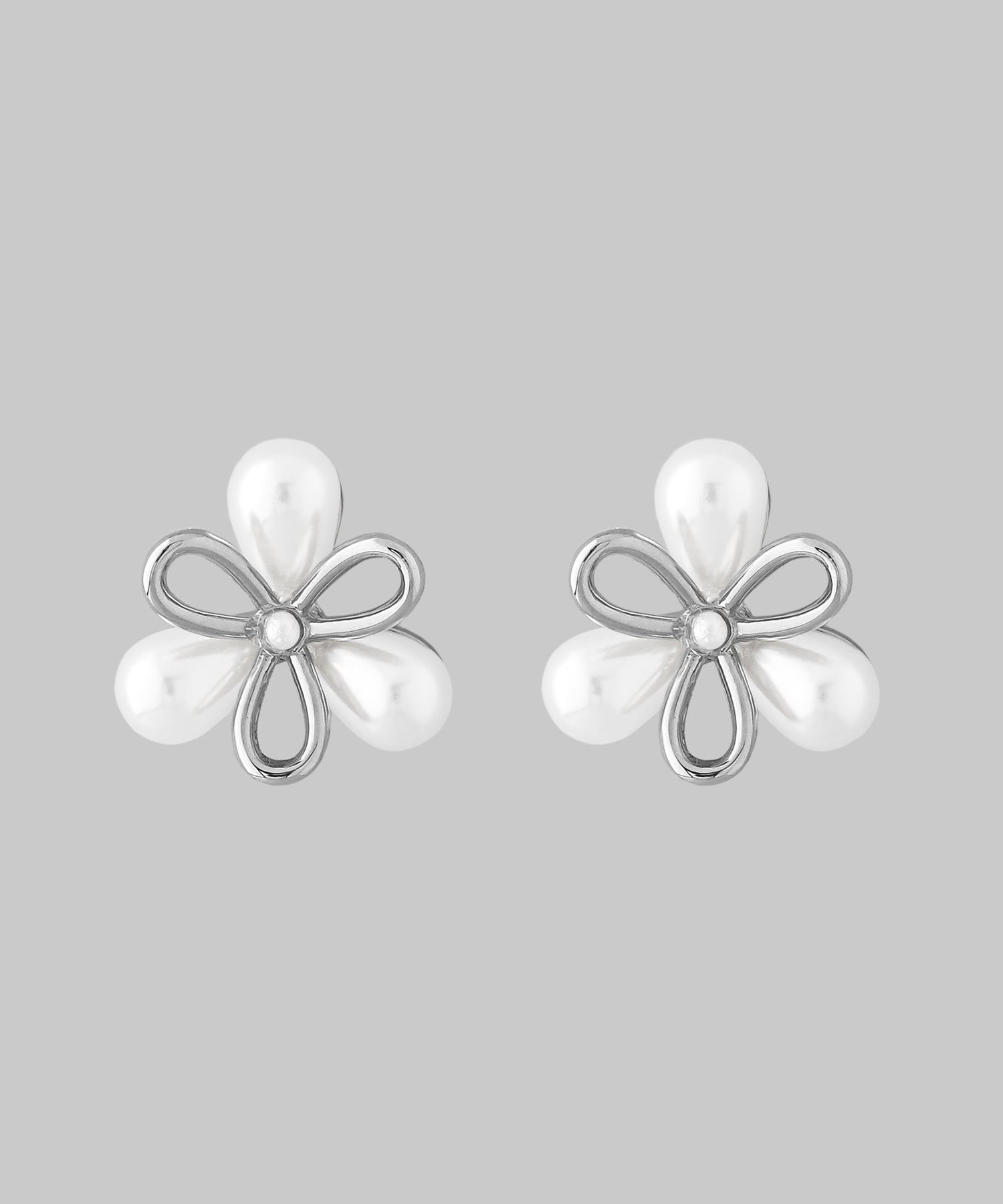 ANEMONE】パール×メタルフラワーピアス｜アネモネ・シエナロゼ