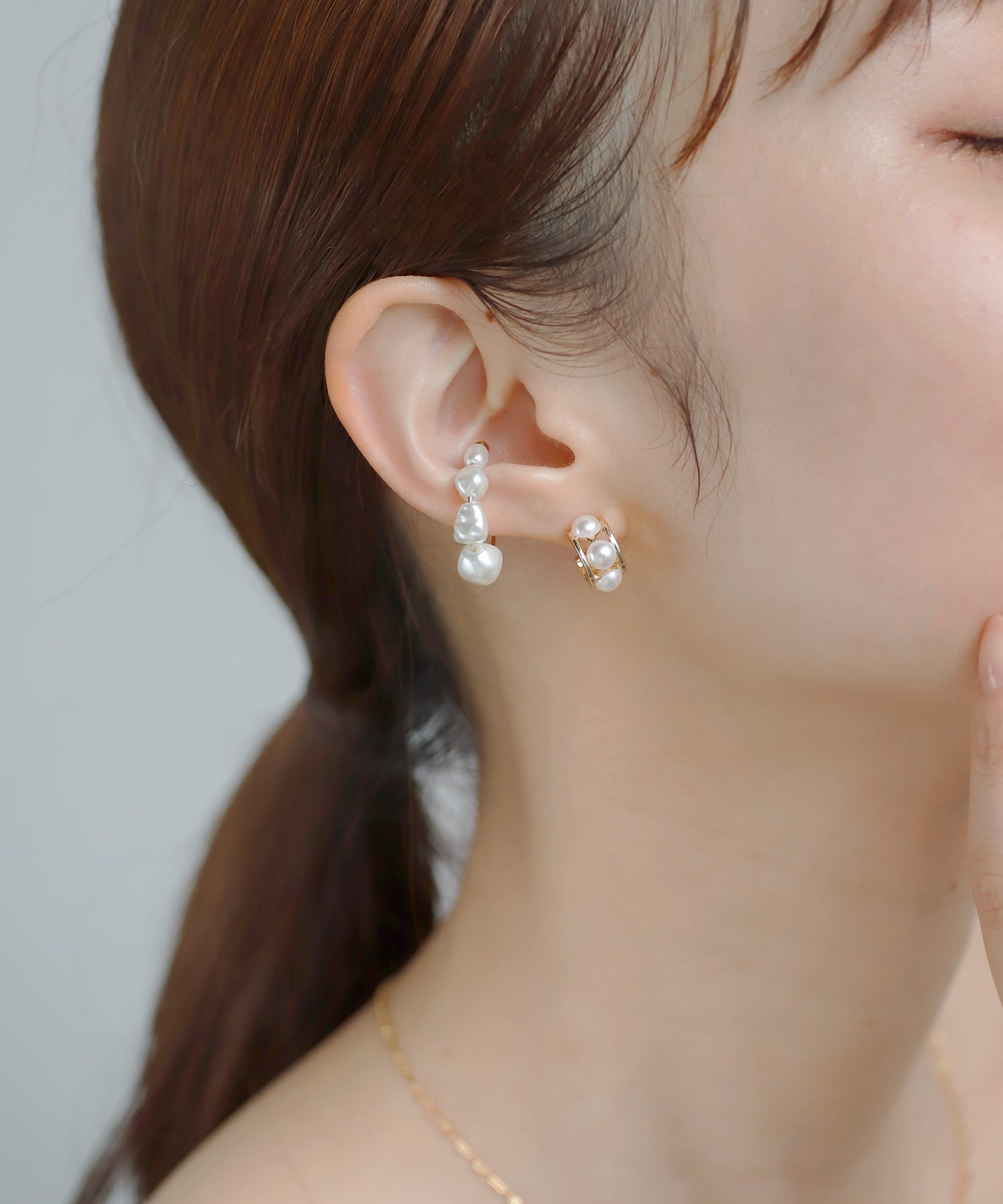 ANEMONE】パールラインイヤーカフ｜アネモネ・シエナロゼ・ミミサン