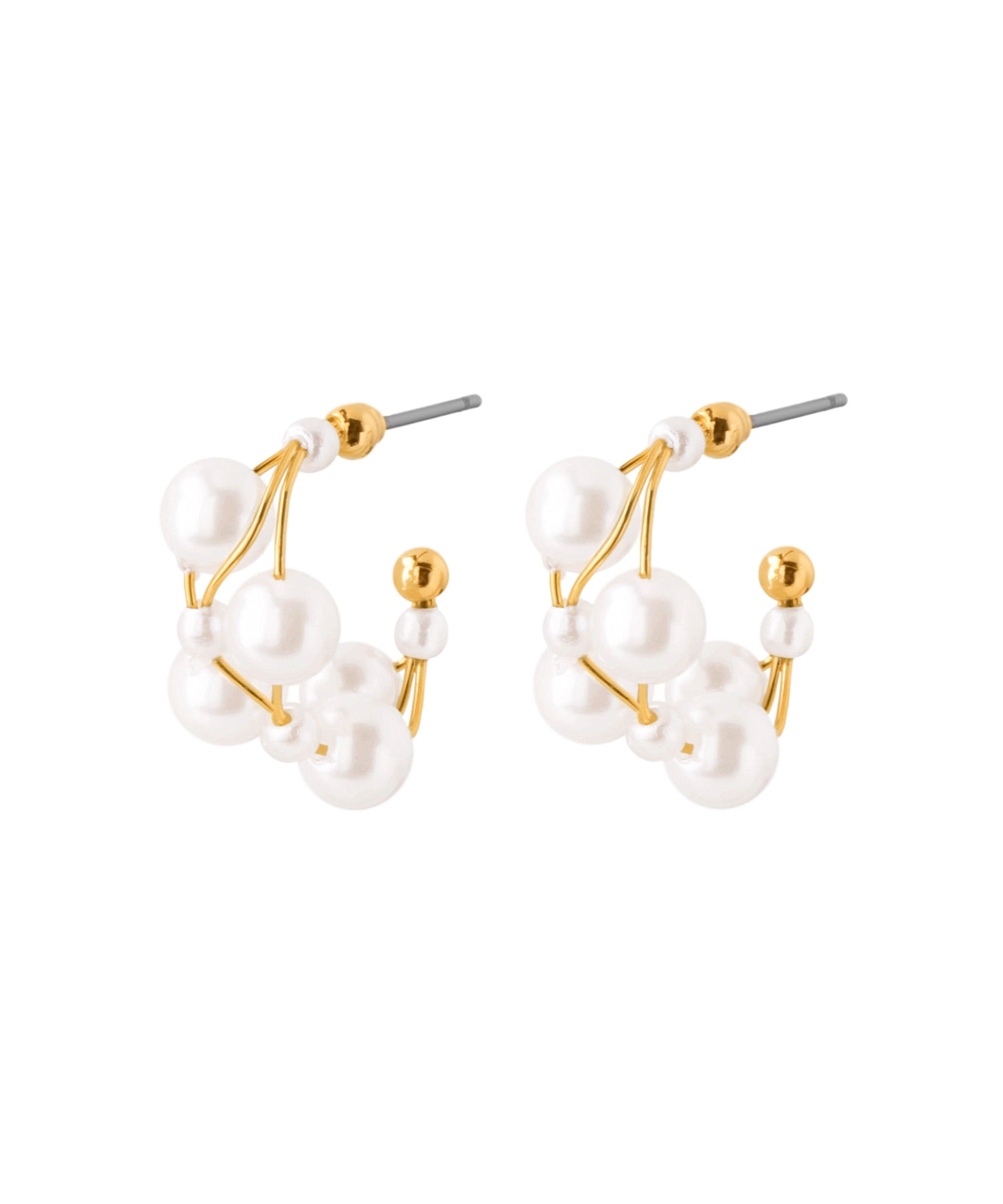 ANEMONE】パールフープピアス｜アネモネ・シエナロゼ・ミミサンジュウ