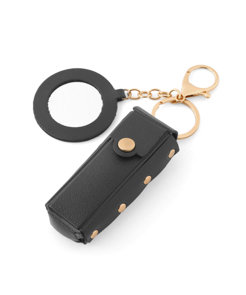 Lipstick case keychain with mirror