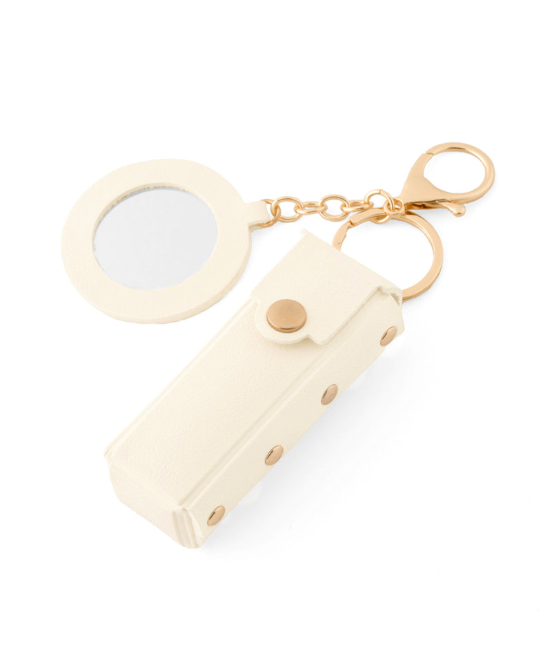 Lipstick case keychain with mirror
