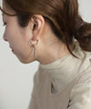 Combination Color 2-Way Asymmetric Hoop Earrings [Stainless Steel] [Ownideal]