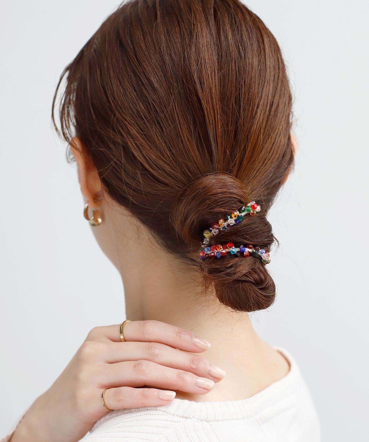 ANEMONE】マルチカラービーズシュシュ｜アネモネ・シエナロゼ