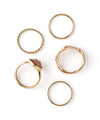 Sheer color stone design ring [set of 5]