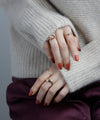 Sheer color stone design ring [set of 5]