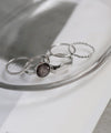Sheer color stone design ring [set of 5]