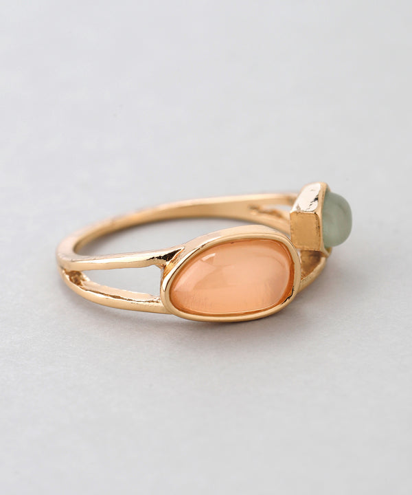 ストーン×パールデザインリング[5本セット]