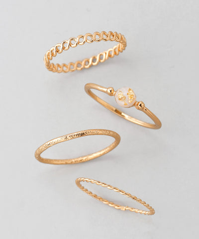 ストーンデザインリング[4本セット]