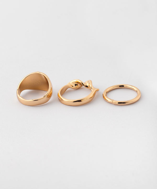 Multi-design nuanced metal rings [set of 3]