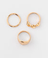 Multi-design nuanced metal rings [set of 3]