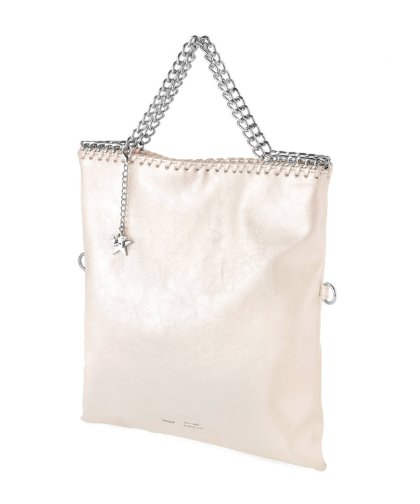 【Trideep】チェーンハンドルメタリック3WAYバッグ