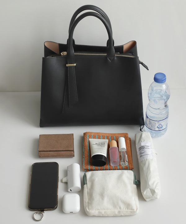 【Trideep】レザー調スクエア2WAYバッグ