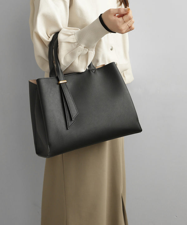 【Trideep】レザー調スクエア2WAYバッグ