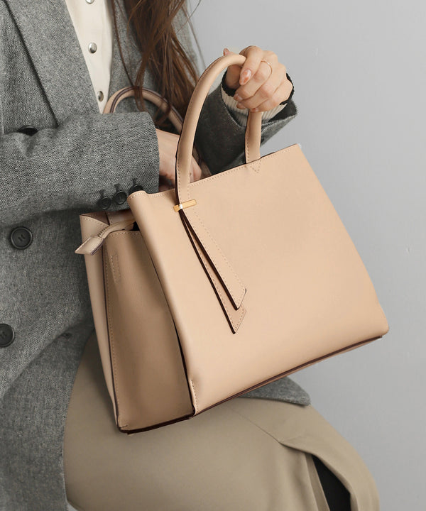 【Trideep】レザー調スクエア2WAYバッグ