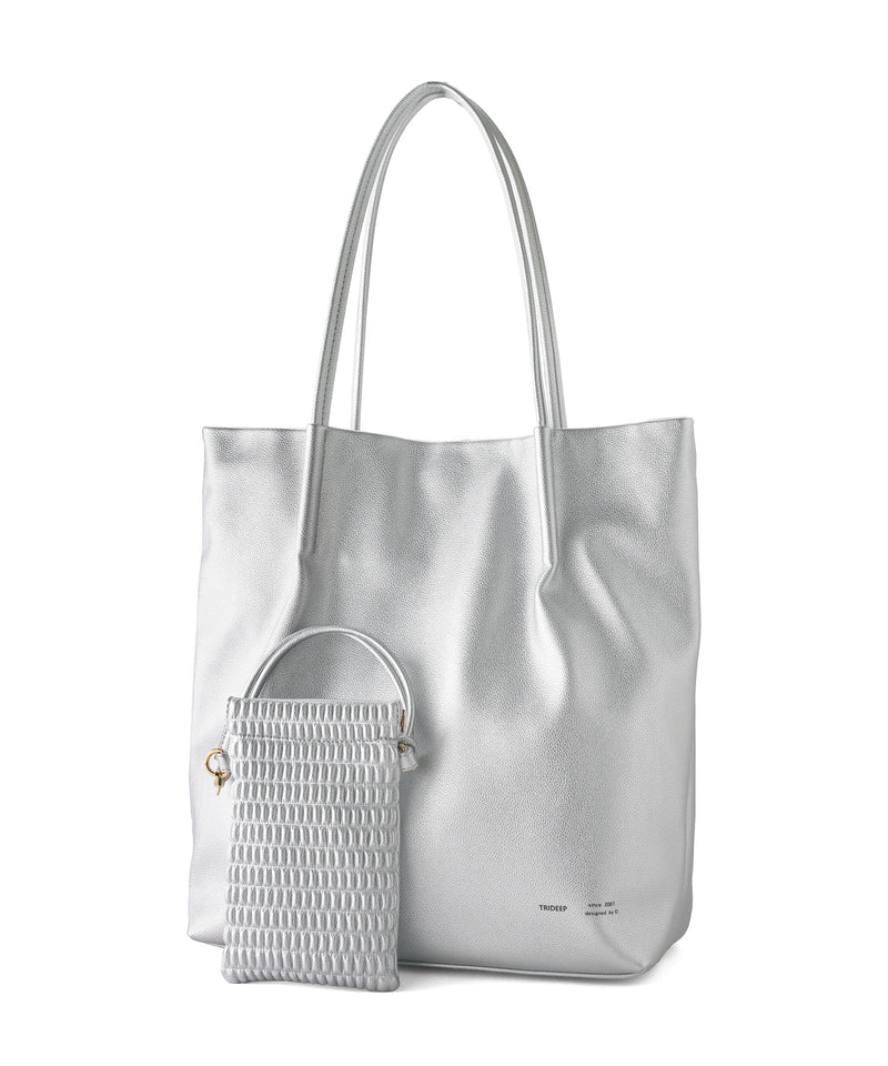 【Trideep】スマホショルダー付きレザー調2WAYトートバッグ