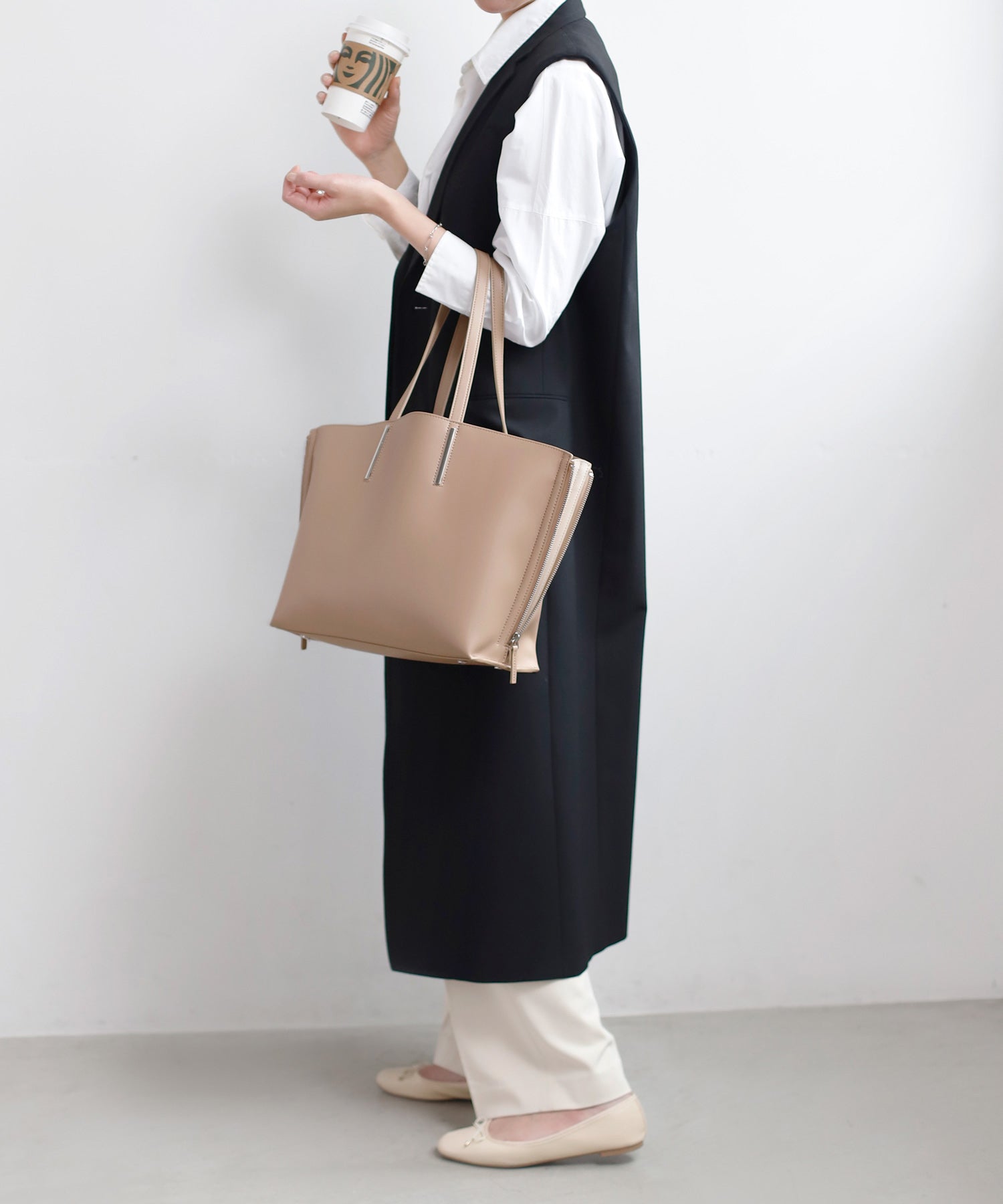 ANEMONE】【TRIDEEP】サイドジップポイントトートバッグ｜アネモネ