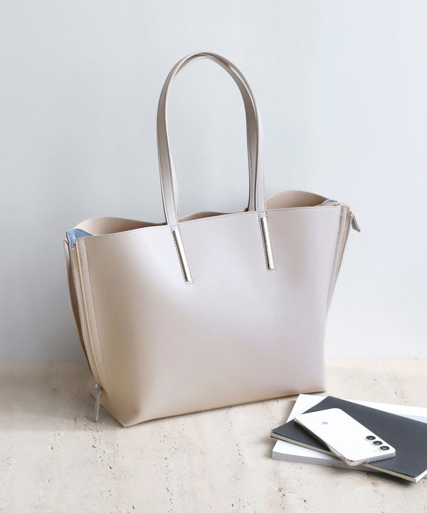 【TRIDEEP】サイドジップポイントトートバッグ