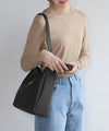 [Trideep] Leather shoulder bag with pouch