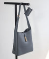[Trideep] Leather shoulder bag with pouch