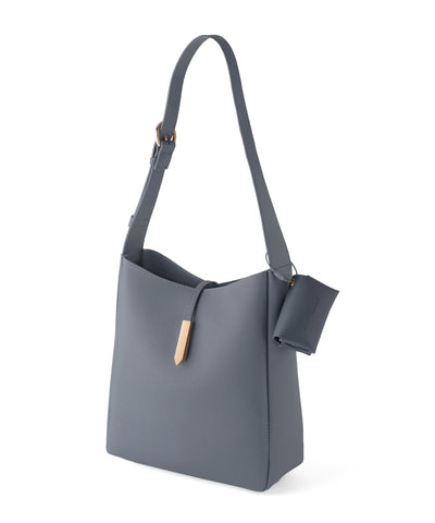 [Trideep] Leather shoulder bag with pouch