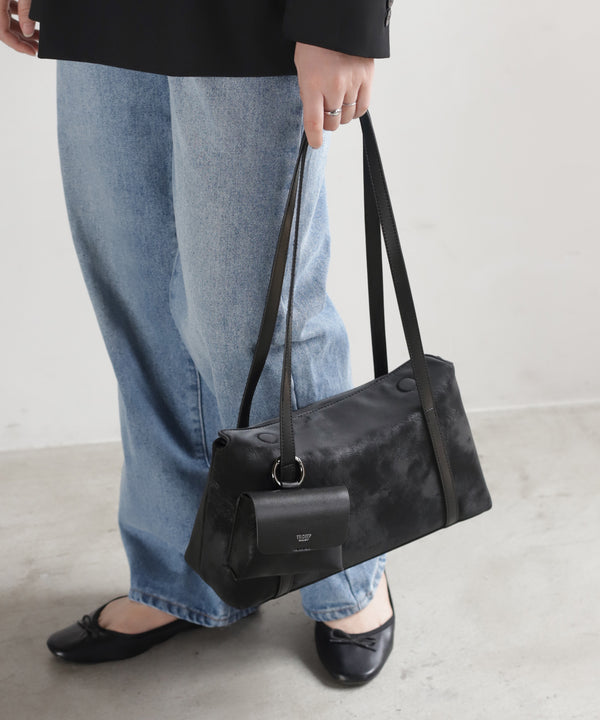 【Trideep】ポーチ付きワイドショルダーバッグ