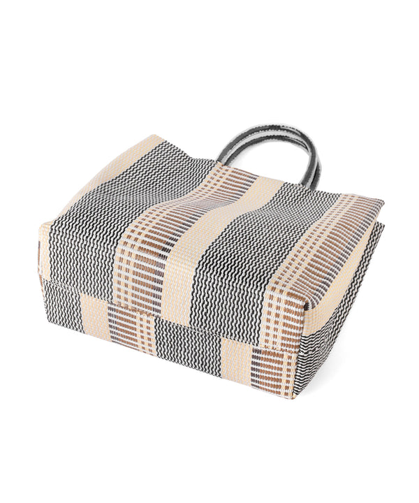 【Trideep】ストライプクリアハンドルバッグ