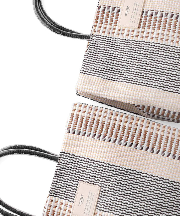 【Trideep】ストライプクリアハンドルバッグ