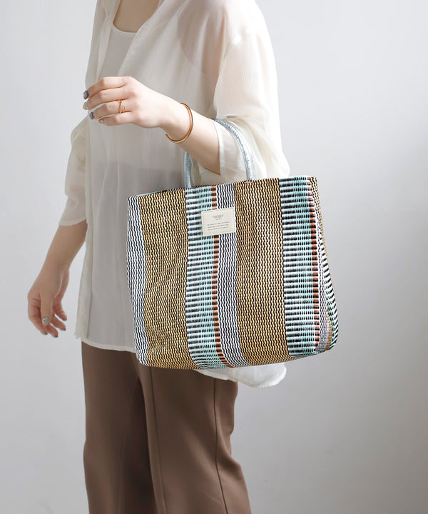 【Trideep】ストライプクリアハンドルバッグ