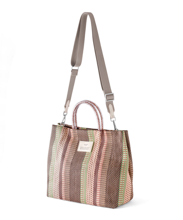 【Trideep】ストライプクリアハンドルバッグ