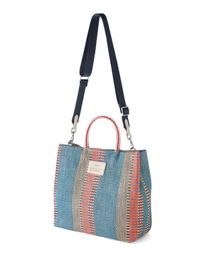 【Trideep】ストライプクリアハンドルバッグ