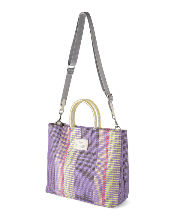 【Trideep】ストライプクリアハンドルバッグ