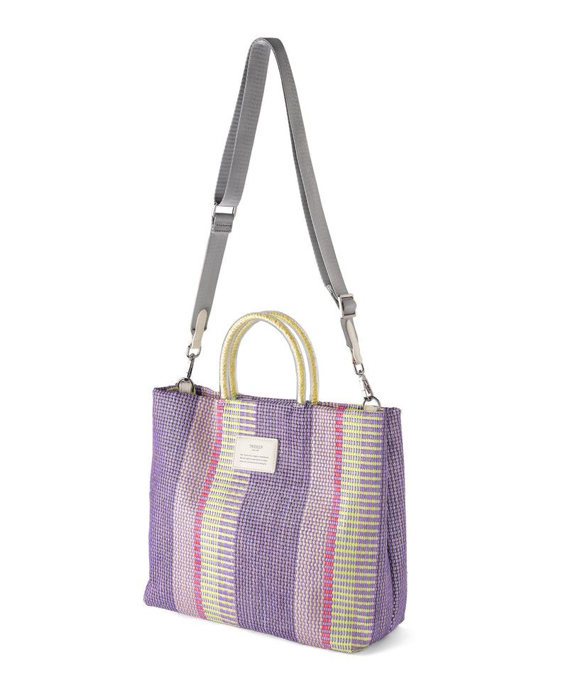 [Trideep] Striped Clear Handle Bag