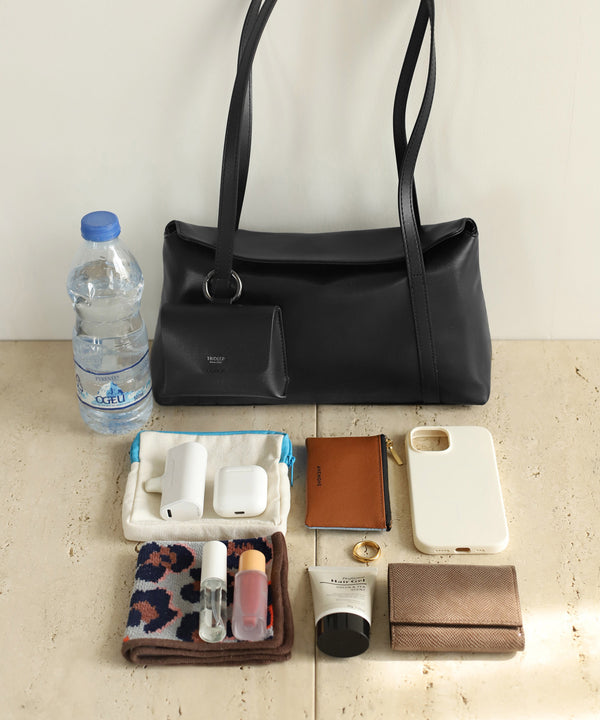 【Trideep】ポーチ付きワイドショルダーバッグ