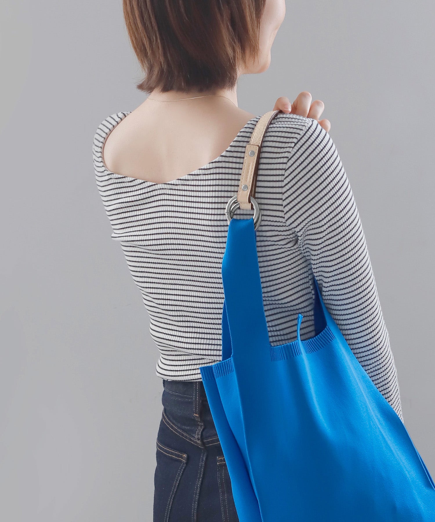 アメスピ レザー編み込みストラップ 青・黄色・ベージュ カラビナ付き