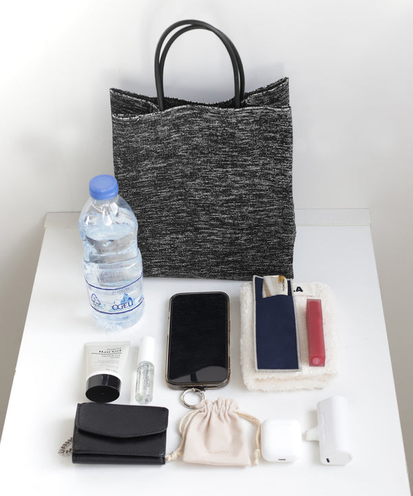 ラメショッパーニットバッグ