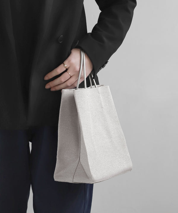 ラメショッパーニットバッグ