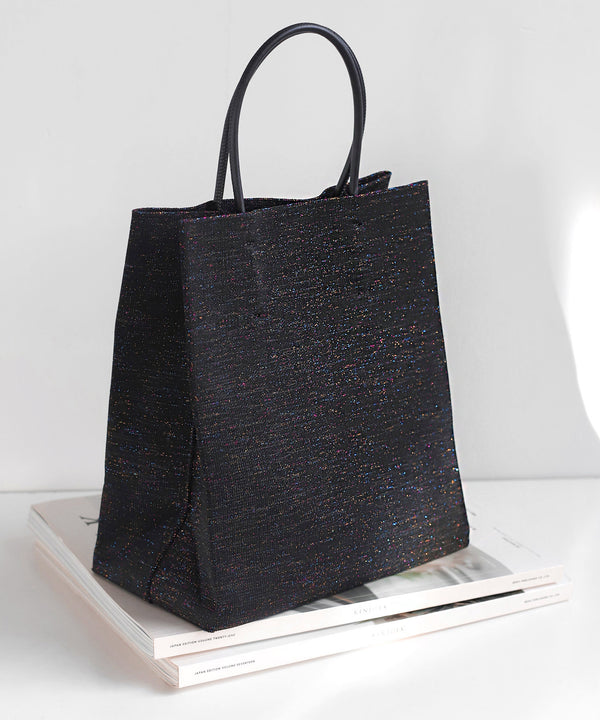 ラメショッパーニットバッグ