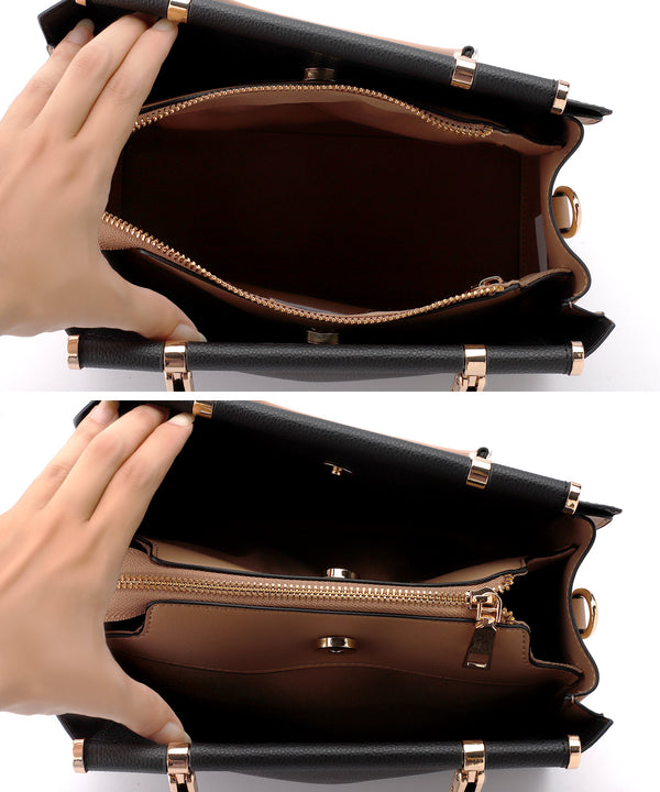 バイカラーのスクエア2WAYバッグ