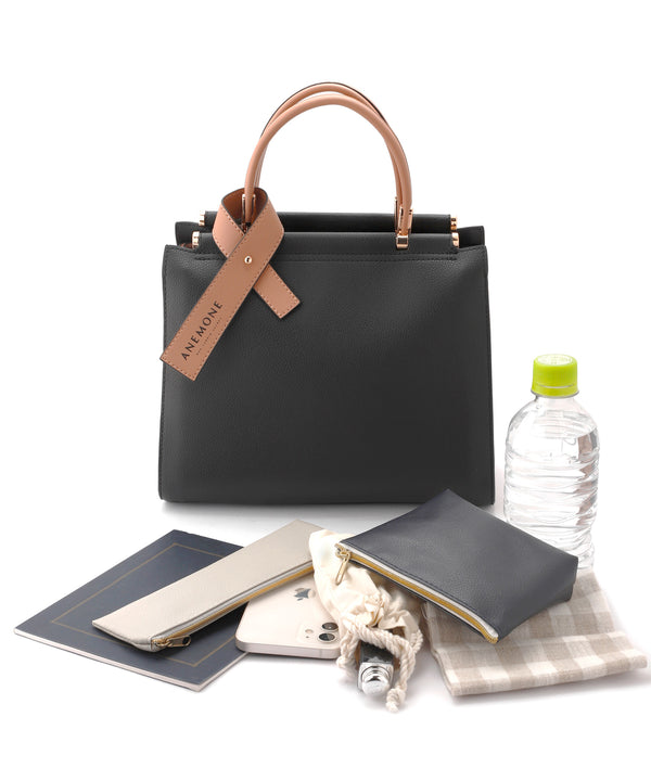 バイカラーのスクエア2WAYバッグ