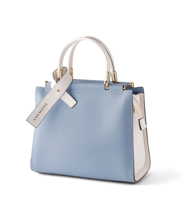 バイカラーのスクエア2WAYバッグ