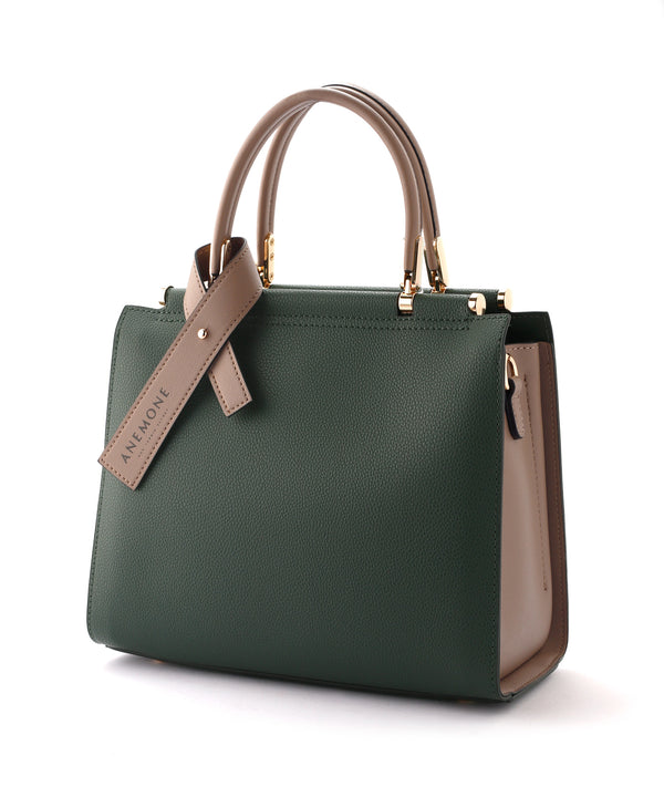 バイカラーのスクエア2WAYバッグ