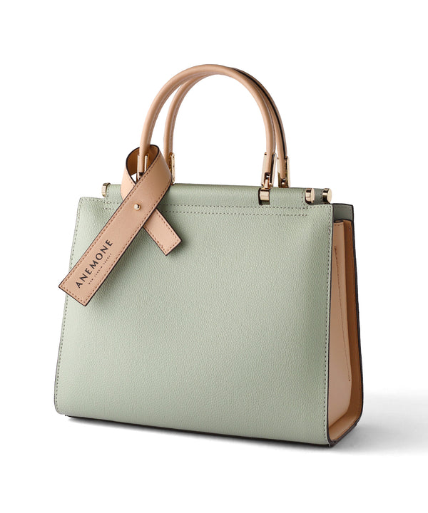 バイカラーのスクエア2WAYバッグ