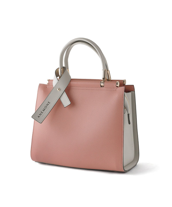 バイカラーのスクエア2WAYバッグ