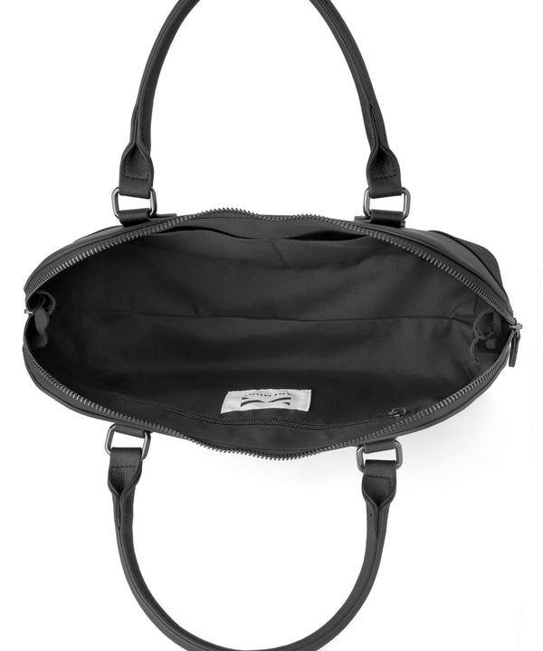 レザー調ワイドボストンバッグ