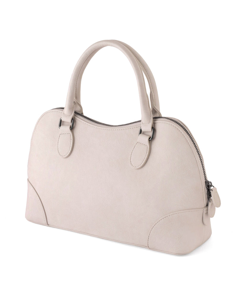 レザー調ワイドボストンバッグ