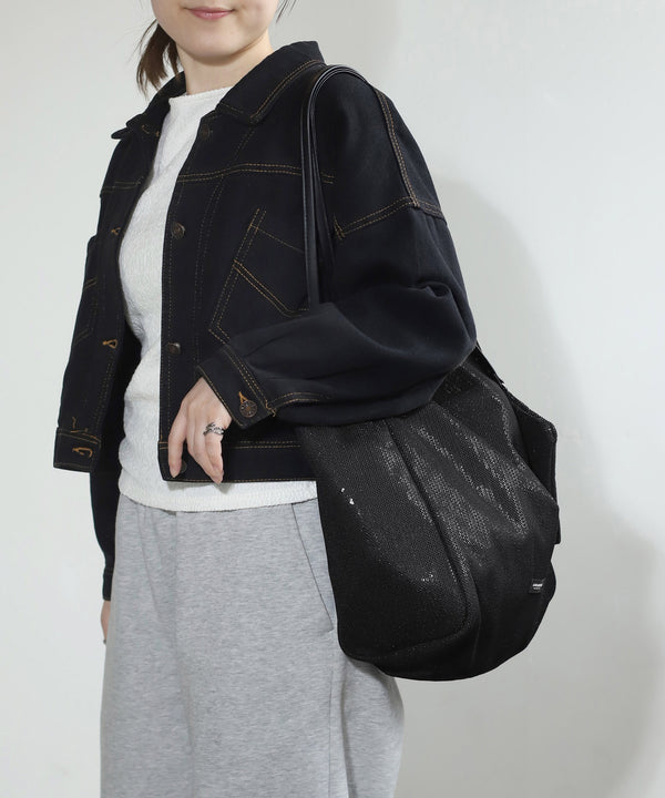 スパンコール×メッシュトートバッグ