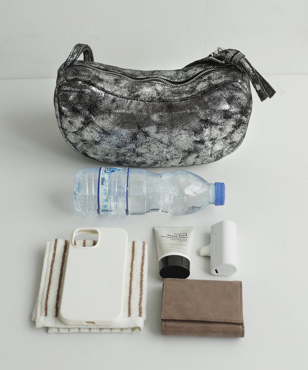 Metallic Half Moon Bag