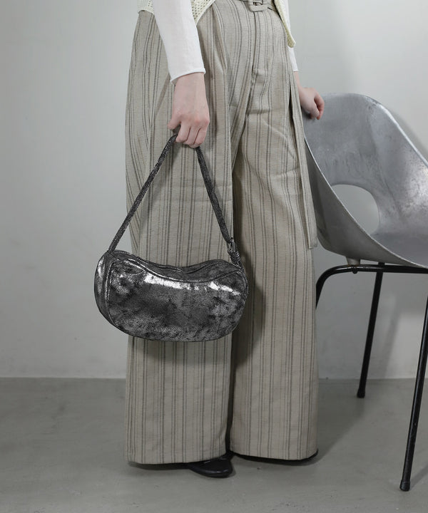 Metallic Half Moon Bag